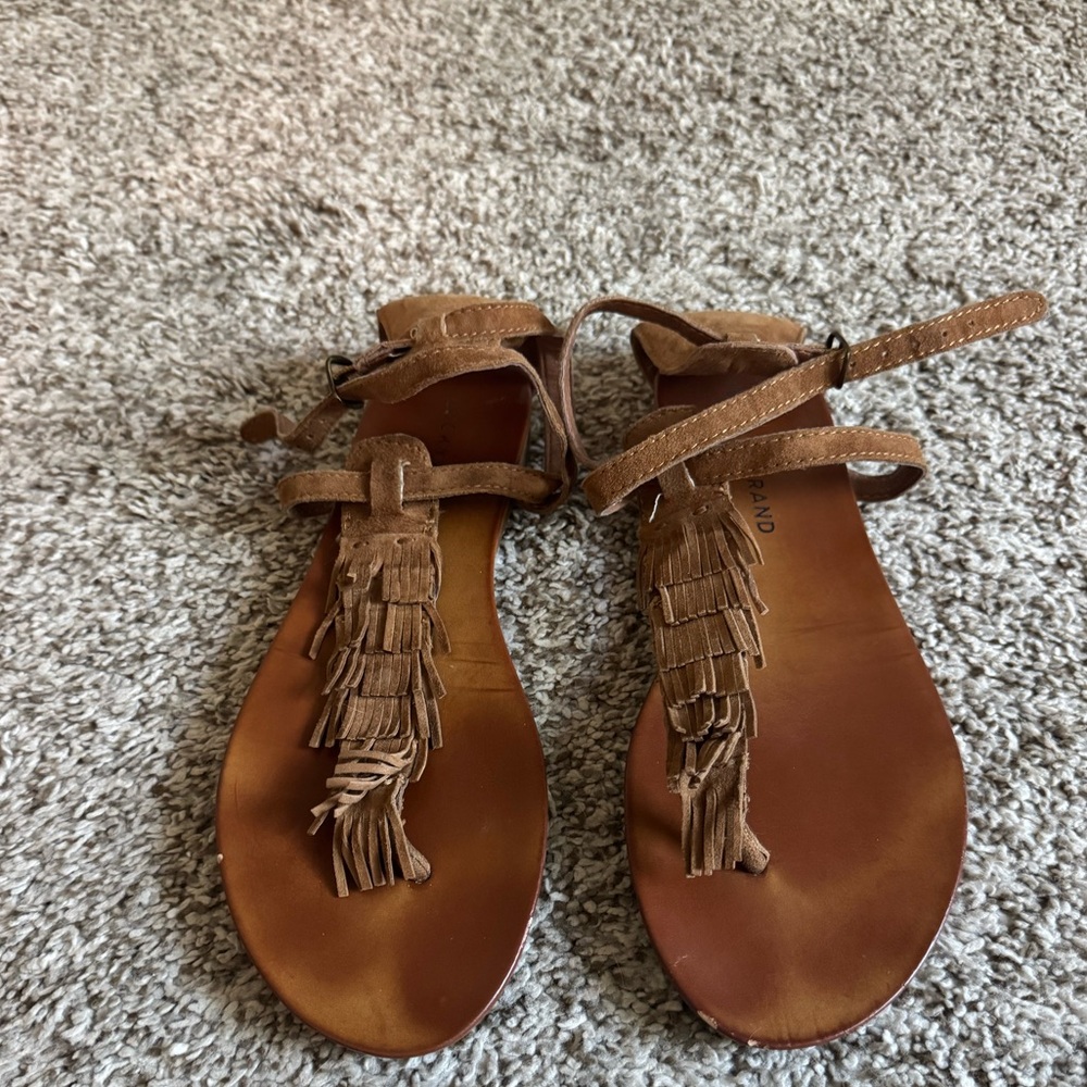 Fringe lucky brand Leather Sandals - Brown